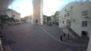 Archived webcam image showing Castelrotto/Kastelruth village square on 3 Aug 2026 at 20:04