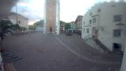 Archived webcam image showing Castelrotto/Kastelruth village square on 9 Aug 2026 at 07:26