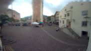 Archived webcam image showing Castelrotto/Kastelruth village square on 18 Sep 2026 at 08:01