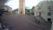 Archived webcam image showing Castelrotto/Kastelruth village square on 18 Sep 2026 at 14:01