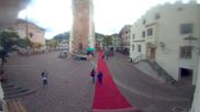 Archived webcam image showing Castelrotto/Kastelruth village square on 9 Oct 2026 at 08:40