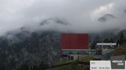 Archived webcam image showing mountain station gondola on 6 Jun 2026 at 06:28