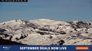 Archived webcam image showing Perisher: View Mt Kosciuszko on 27 Aug 2026 at 00:05