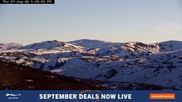 Archived webcam image showing Perisher: View Mt Kosciuszko on 27 Aug 2026 at 08:26