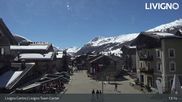 Archived webcam image showing Livigno town center on 6 Apr 2026 at 13:03