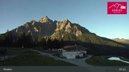 Archived webcam image showing Mieders: panoramic view of mountain station Koppeneck on 15 Sep 2026 at 07:53