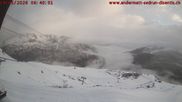 Archived webcam image showing Andermatt – View Gurschen Flyer on 14 May 2026 at 06:47