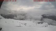 Archived webcam image showing Andermatt – View Gurschen Flyer on 14 May 2026 at 07:47