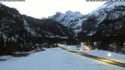 Archived webcam image showing Kandersteg (Bernese Oberland): Hotel Bernerhof on 5 Apr 2026 at 06:21