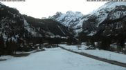 Archived webcam image showing Kandersteg (Bernese Oberland): Hotel Bernerhof on 5 Apr 2026 at 07:21