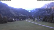 Archived webcam image showing Kandersteg (Bernese Oberland): Hotel Bernerhof on 4 Jul 2026 at 07:49