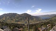 Archiviertes Webcam Bild: Sattel-Hochstuckli: Ausblick Mostelberg am 28.05.2026 um 14:01 Uhr