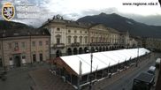 Archived webcam image showing Aosta, Piazza Chanoux on 26 Jul 2026 at 08:30