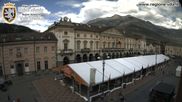 Archived webcam image showing Aosta, Piazza Chanoux on 26 Jul 2026 at 14:30