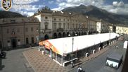 Archived webcam image showing Aosta, Piazza Chanoux on 26 Jul 2026 at 16:30