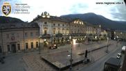 Archived webcam image showing Aosta, Piazza Chanoux on 24 Aug 2026 at 06:09