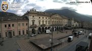 Archived webcam image showing Aosta, Piazza Chanoux on 24 Aug 2026 at 08:09