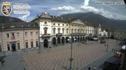 Archived webcam image showing Aosta, Piazza Chanoux on 24 Aug 2026 at 12:09