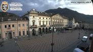 Archived webcam image showing Aosta, Piazza Chanoux on 10 Sep 2026 at 08:55