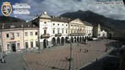 Archived webcam image showing Aosta, Piazza Chanoux on 10 Sep 2026 at 10:55