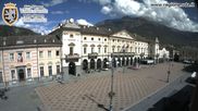 Archived webcam image showing Aosta, Piazza Chanoux on 10 Sep 2026 at 12:55