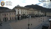 Archived webcam image showing Aosta, Piazza Chanoux on 9 Oct 2026 at 08:39