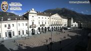 Archived webcam image showing Aosta, Piazza Chanoux on 9 Oct 2026 at 10:39