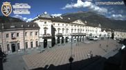 Archived webcam image showing Aosta, Piazza Chanoux on 9 Oct 2026 at 14:39