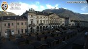 Archived webcam image showing Aosta, Piazza Chanoux on 25 Oct 2026 at 08:06