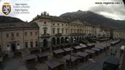 Archived webcam image showing Aosta, Piazza Chanoux on 25 Oct 2026 at 12:06