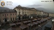 Archived webcam image showing Aosta, Piazza Chanoux on 25 Oct 2026 at 16:06