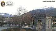 Archiviertes Webcam Bild: Augustusbogen, Aosta am 26 Feb 2026 um 07:32 Uhr