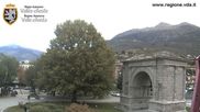 Archived webcam image showing Arco d'Augusto, Aosta on 9 Oct 2026 at 08:39