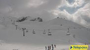 Archived webcam image showing Top station of the Bottero gondola on 21 Mar 2026 at 14:53