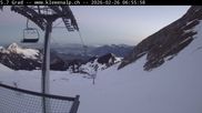 Archived webcam image showing Top station Klewenalp on Feb 26, 2026 at 7:54 AM