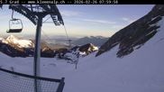 Archived webcam image showing Top station Klewenalp on Feb 26, 2026 at 8:54 AM