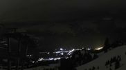 Archived webcam image showing Peisey Vallandry - Top station chairlift Clocheret on 11 Mar 2026 at 02:48