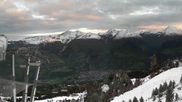 Archived webcam image showing Peisey Vallandry - Top station chairlift Clocheret on 7 May 2026 at 06:14