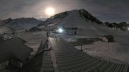 Archived webcam image showing Les Arcs - top station chairlift Arcabulle on 2 May 2026 at 04:04