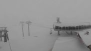 Archived webcam image showing Les Arcs - top station chairlift Arcabulle on 12 May 2026 at 07:09
