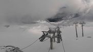 Archived webcam image showing Les Arcs - top station chairlift Arcabulle on 12 May 2026 at 10:09