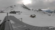 Archived webcam image showing Les Arcs - top station chairlift Arcabulle on 12 May 2026 at 18:09