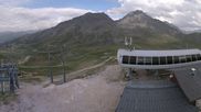 Archived webcam image showing Les Arcs - top station chairlift Arcabulle on 31 Jul 2026 at 18:48
