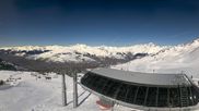 Archived webcam image showing Peisey Vallandry - Top station of chairlift Grizzly on 26 Feb 2026 at 12:11