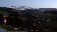 Archived webcam image showing View from the Berghaus Eggiwil on 26 Feb 2026 at 18:27