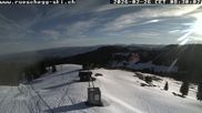 Archived webcam image showing View at the upper station Lischboden / Ski resort Rüschegg on 26 Feb 2026 at 08:56