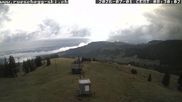 Archived webcam image showing View at the upper station Lischboden / Ski resort Rüschegg on 1 Jul 2026 at 08:53