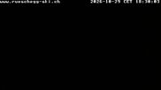 Archived webcam image showing View at the upper station Lischboden / Ski resort Rüschegg on 29 Oct 2026 at 18:25