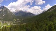 Archiviertes Webcam Bild: Blick vom Muehlberg auf Scharnitz am 28.05.2026 um 14:47 Uhr