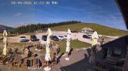 Archived webcam image showing "Altes Almhaus" tavern on 1 Oct 2026 at 12:49